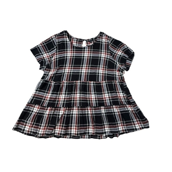 Torrid Top Womens 3X Plus Pullover Plaid Babydoll Tunic Boho - Picture 1 of 3